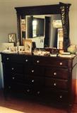 "Espresso" dresser and mirror