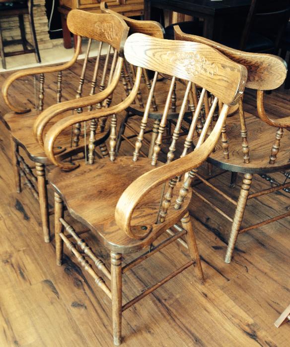 Set of Four Oak Bentwood Chairs