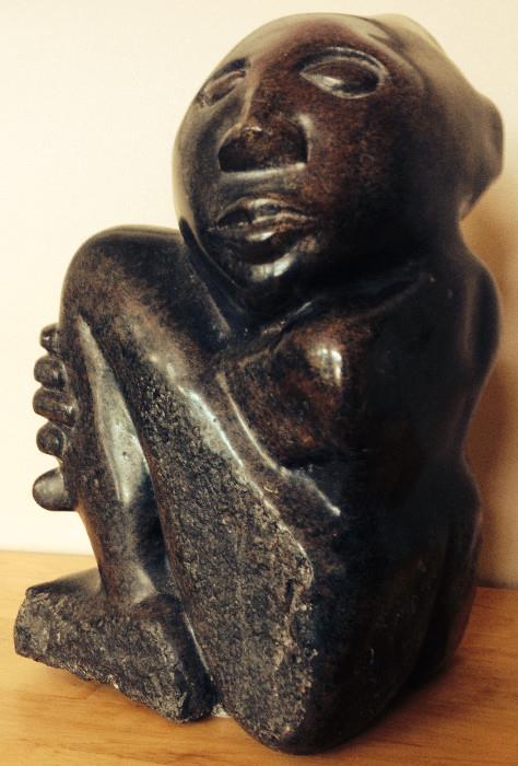 Beautiful springstone "Spirit" sculpture from Zimbabwe from the Zuva Gallery in Scottsdale.