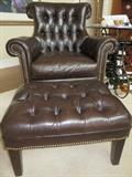 BROWN TUFTED LEATHER CLUB CHAIR WITH OTTOMAN
PLUNKETT FURNITURE
