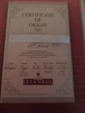 CERTIFICATE OF ORIGIN - RUG PURCHASED IN ISTAMBUL