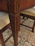 BANDED MAHOGANY TABLE W/ 4 CHAIRS
HENREDON - detail of table leg
