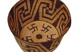 Lot 126b: Antique Pima rolling log design basket with designs about the
circumference and on the base, tight weave, measuring 7.25" tall x 11"
diameter, c.1910-1920 est. $1,200.00-$1,800.00