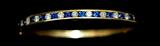 Lot 49: Estate 14K diamond sapphire hinged bangle set with 10 round
 brilliant cut diamonds approx. 1 carat TDW and 11 round blue sapphires
approx. 1 carat TCW, weighing 14.3 grams, retail replacement value
$4,072.00 est. $700.00-$1,000.00