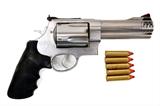 Lot 112: Smith & Weson 460V .460 S&W Magnum, 5" ported bbl, "X" frame, also
shoots .454 Casull and .45 Colt, original S&W box est. $700.00-$900.00