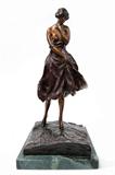 Lot 164: After Louis Icart (1888-1950) cast bronze sculpture entitled
"L'Occident" measuring 13" tall, mounted on a marble base (having
2 very minor surface flakes, see photo) signed with foundry mark
excellent condition, est. $600.00-$900.00