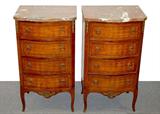 Lot 68: Pair of Louis XVI style matching dressers with rouge marble
tops and ormolu mounts, measuring 32" tall x 18" wide x 13.5" deep
est. $700.00-$1,000.00