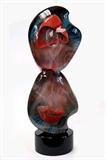 Lot 137: Dino Rosin (né 1948) Murano Italian Art Glass sculpture
measuring 25" tall overall, the sculpture measuring 22" without
base, stickers still on the base, perfect condition,
est. $2,500.00-$3,500.00
