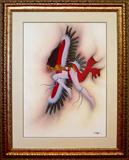 Lot 162: Robert Redbird Sr. (né 1939) Arizona, original gouache
watercolour on paper depicting an Eagle dancer, professionally
matted and framed, the image measuring 29.5" x 21.5"
est. $400.00-$500.00