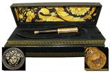 Lot 1a New Giani Versace fountain pen in original box having Medusa black and gold lacquer, retail $649.00