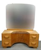 Lot 126: Vintage Heywood Wakefield mid-Century 4 drawer glass top
vanity measuring 48.5" wide x 17.5" deep x 59" tall, great condition,
a fine example est. $300.00-$600.00