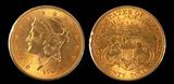 Lot 80: 1904 U.S. twenty dollar double Eagle gold coin in AU condition
est. $1,750.00-$1,850.00