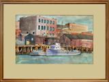 Lot 47: Russell J. Conn original California watercolour painting depicting
a waterfront scene, the image measuring 14" x 22", nicely framed and
matted under glass, signed and dated 1947 lower right, est. $250.00-$300.00