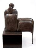 Lot 61: Robert Holmes bronze sculpture "I Am Seated Pair" Lim Ed. no. 1 / 12
measuring 14.5" x 11" x 8", est. $250.00-$400.00