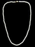 Lot 13: Nice 27" string of white 6.7mm-6.8mm matched cultured pearls,
medium knacker, 14K clasp est. $200.00-$300.00