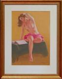 Lot 51: Hal English P.S.A. (1910-2008) original pastel nude drawing entitled
"Reading", the image measuring 17.75" x 12.25", nicely framed and
matted under UV glass, signed and dated '90 lower right
 est. $325.00-$425.00