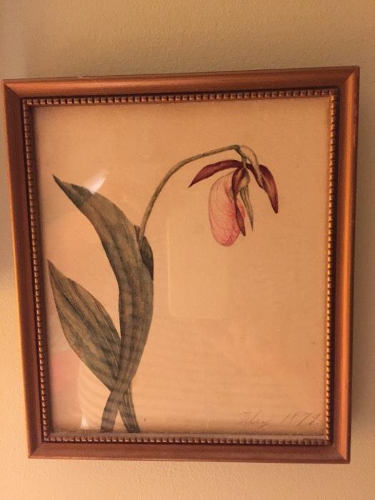 Antique Watercolor Dated 1879
