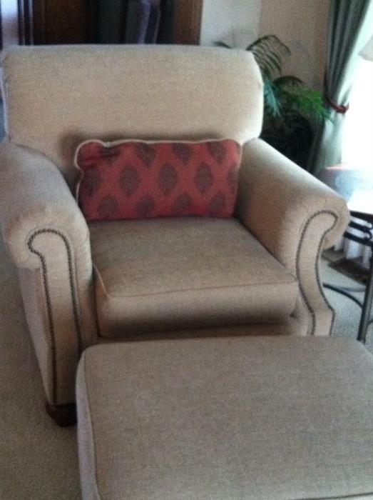 Gorgeous upholstered chair & ottoman