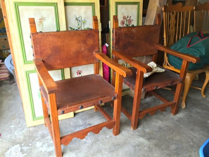signed spanish revival armchairs