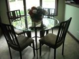 Modern Glass Top Kitchen Table and Chairs