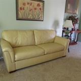 Leather Couch - polyvinyl on back and sides