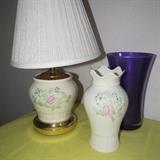 Belleek Lamp and Vase