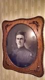 Superb military portrait and exquisite antique frame