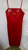 Superbly stitched embroidered satin dress