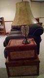 stacking trunks and lamp