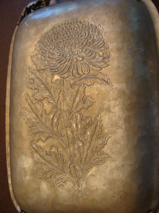 Vintage Hammered Aluminum with awesome Floral Design