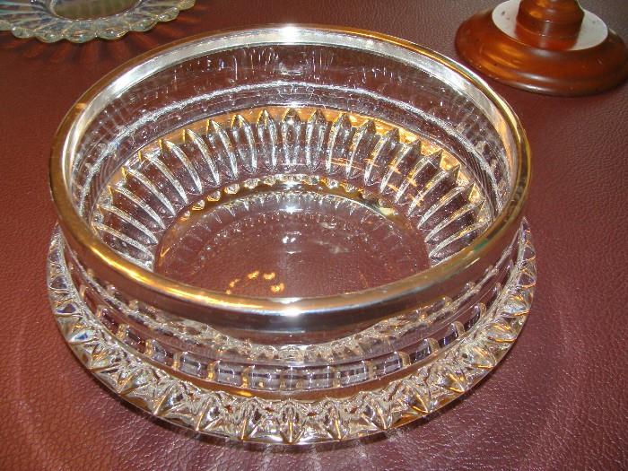 Silver rimmed Glass bowl