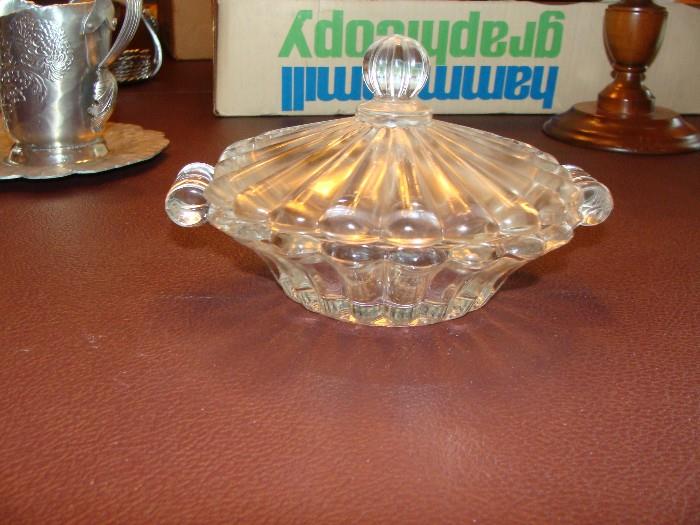 Vintage Lidded Glass bowl