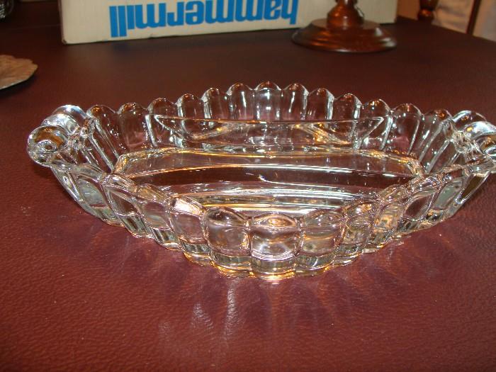 Vintage Glass divided tray