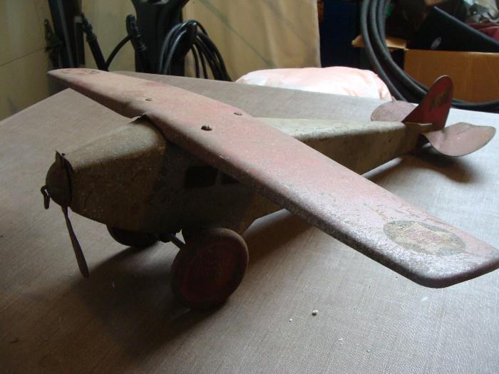 Antique Steelcraft Toy  Airplane pressed steel very old
