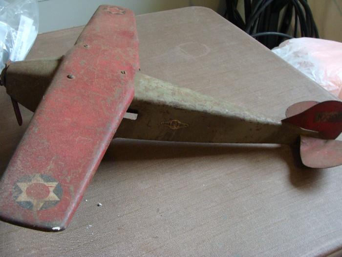 Antique Steel Toy  Airplane circa 20's/30's