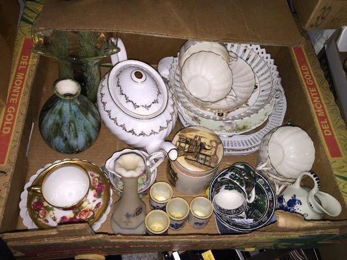 Various fine china and decorative, Limoges, Delft, etc.