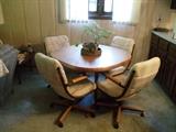 Kitchen table and chairs on casters