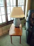 Mid-Century Modern Side Table; Lamp