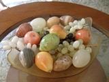 Glass and Agate Fruit Display