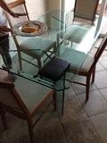 Glass Kitchen / Dining Table with 4 (four) Dane Decor Side Chairs