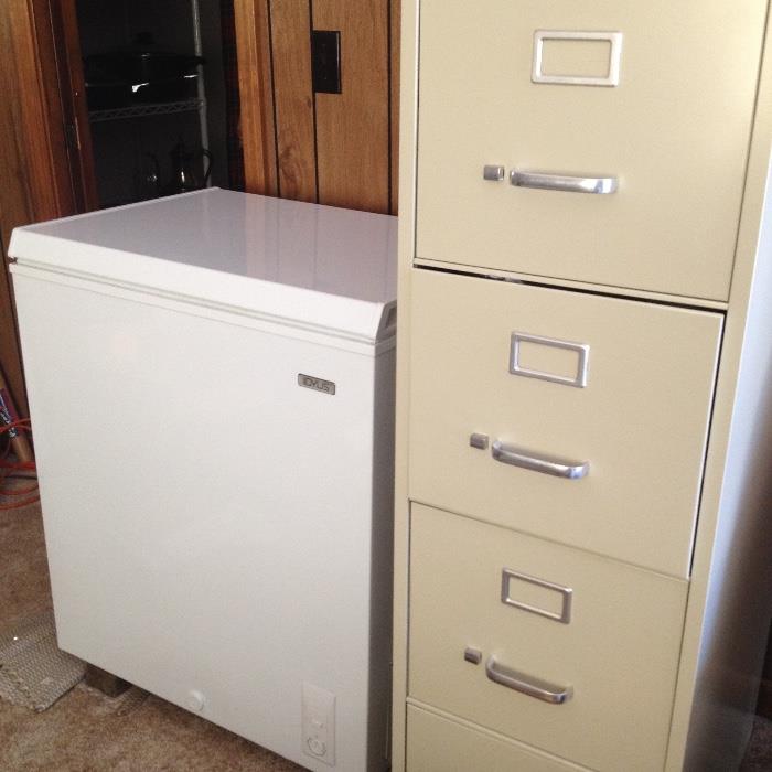 Only one year old chest freezer/file cabinet
