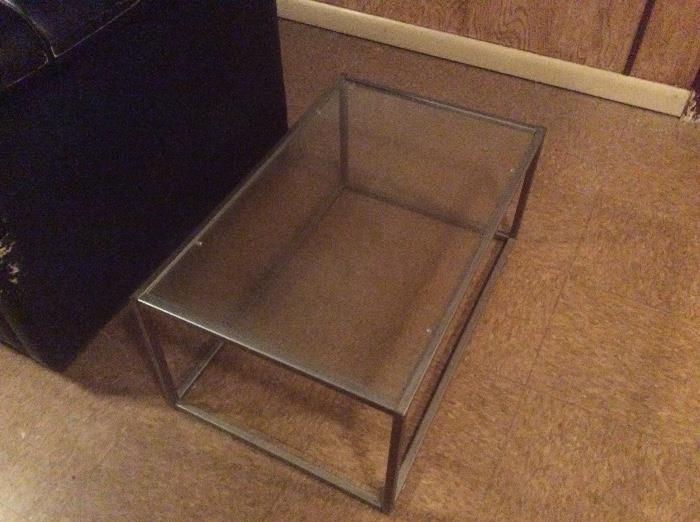 Glass and chrome side table