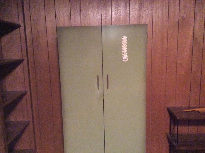Green metal cabinet