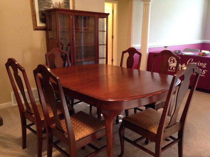 Vintage 1940's Dining Room Table with 6 Chairs,  China Cabinet and Buffet