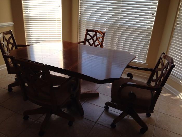   Kitchen Table with 4 oak chairs that match bar stools