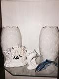 BACARRAT FISH & LENOX VASES