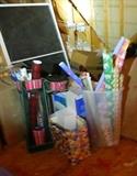 wrapping paper & black board