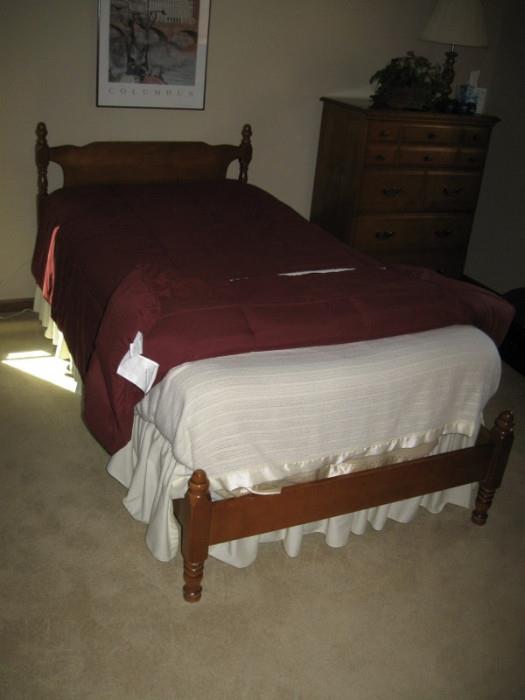 Twin bed ,headboard, footboard and mattered and box-$90.00