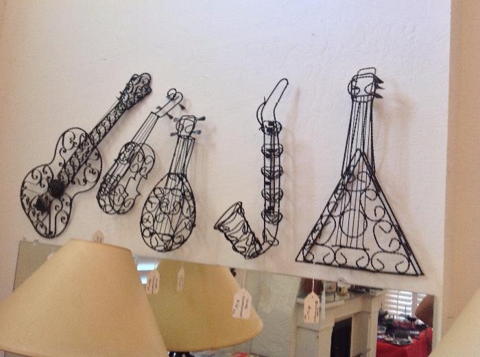 Wrought iron decorative musical instruments 