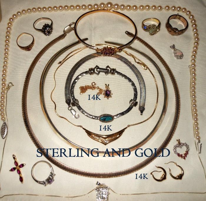 14K and 10K Gold and Sterling Jewelry 